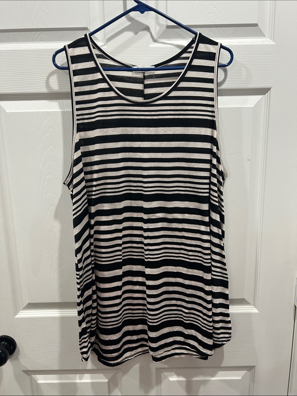 NWOT BomBom Sleeveless Black and White Striped Tank Top